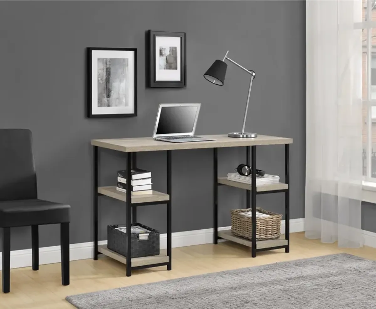 Elmwood Double Pedestal Computer Desk with 4 Side Shelves