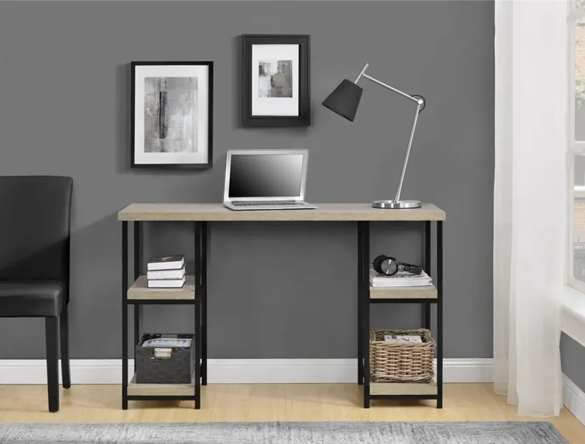 Elmwood Double Pedestal Computer Desk with 4 Side Shelves