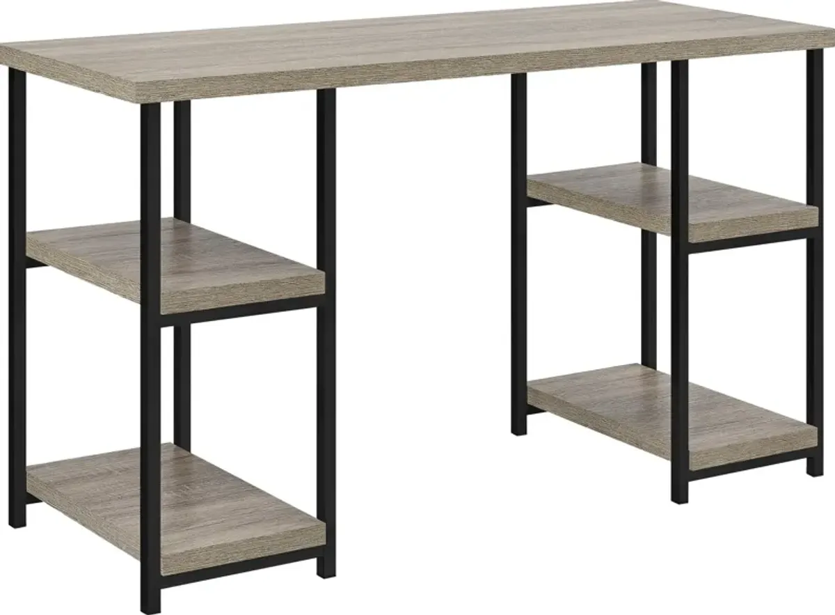 Elmwood Double Pedestal Computer Desk with 4 Side Shelves