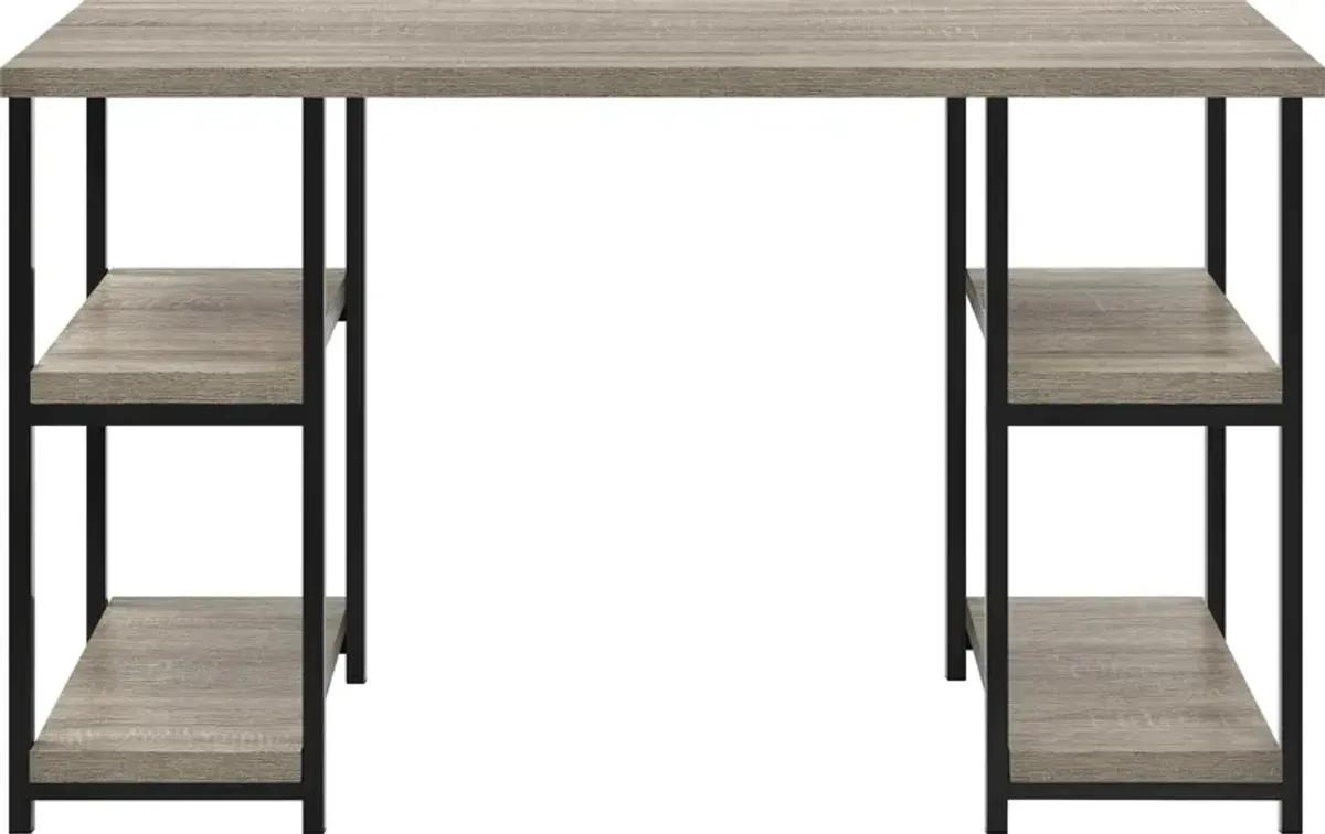 Elmwood Double Pedestal Computer Desk with 4 Side Shelves