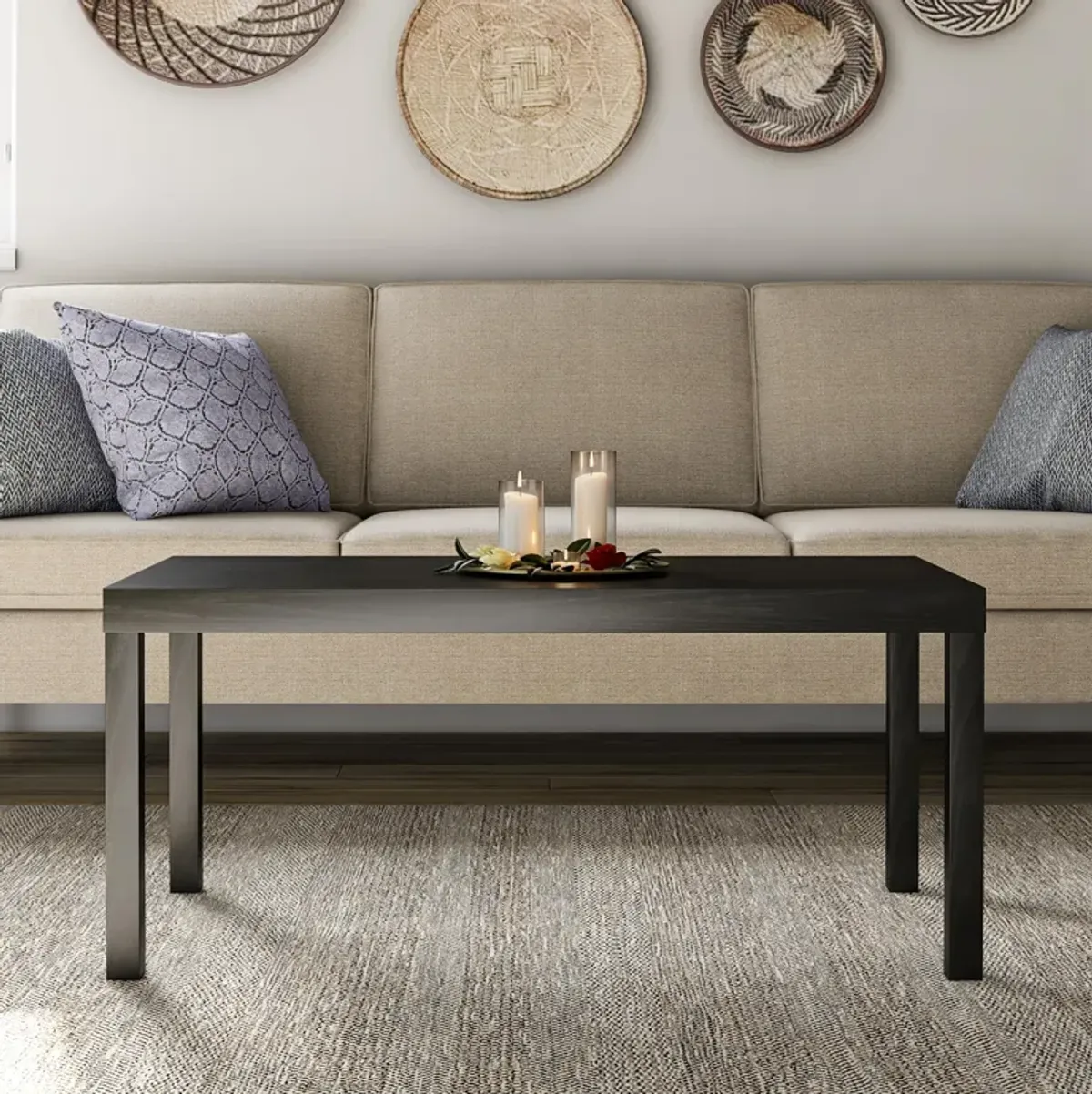 Parsons Hollow Core Coffee Table with Large Top
