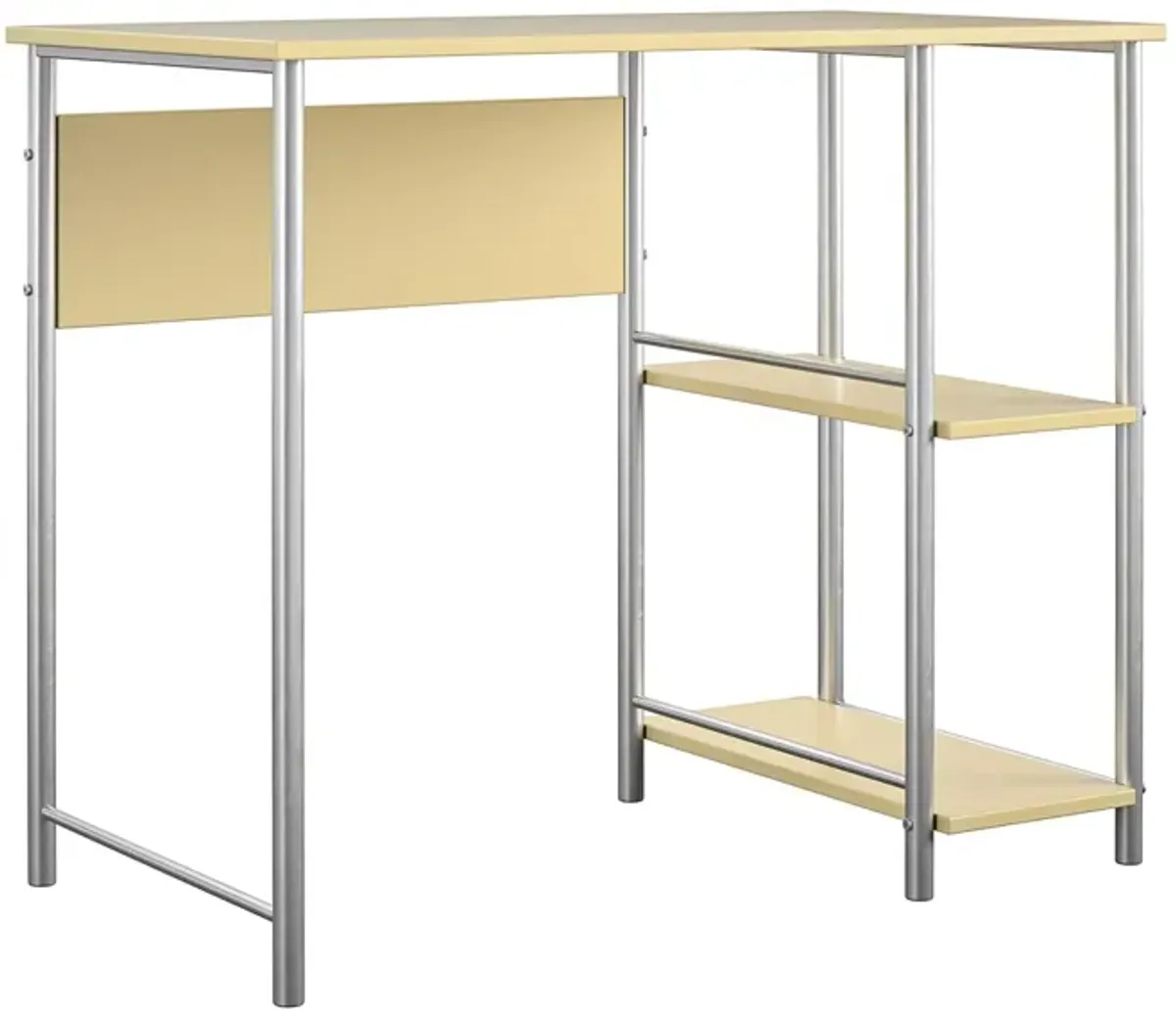 Meridian Metal Computer Desk With 2 Side Storage Shelves