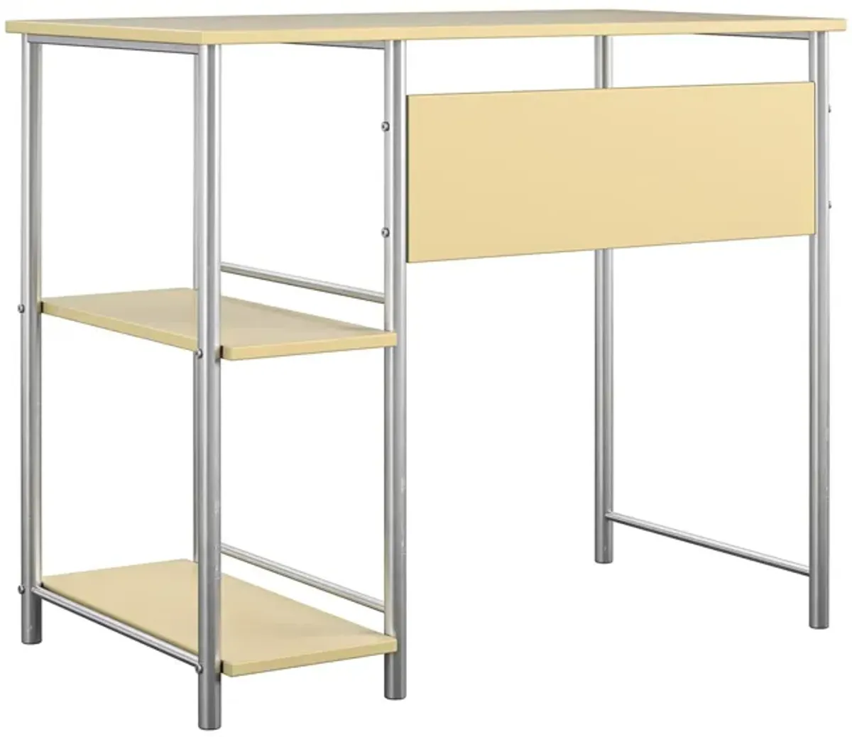 Meridian Metal Computer Desk With 2 Side Storage Shelves