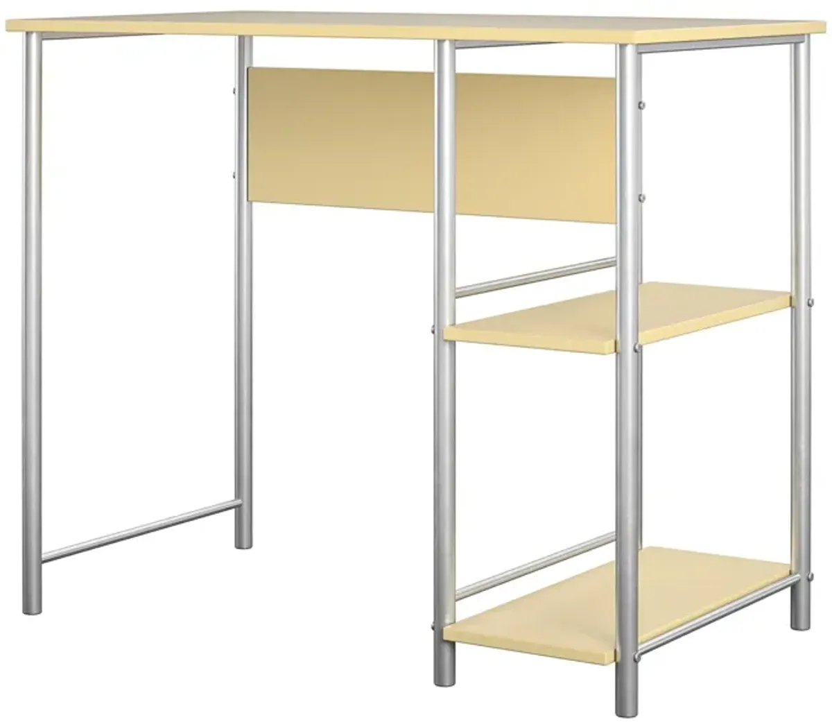 Meridian Metal Computer Desk With 2 Side Storage Shelves