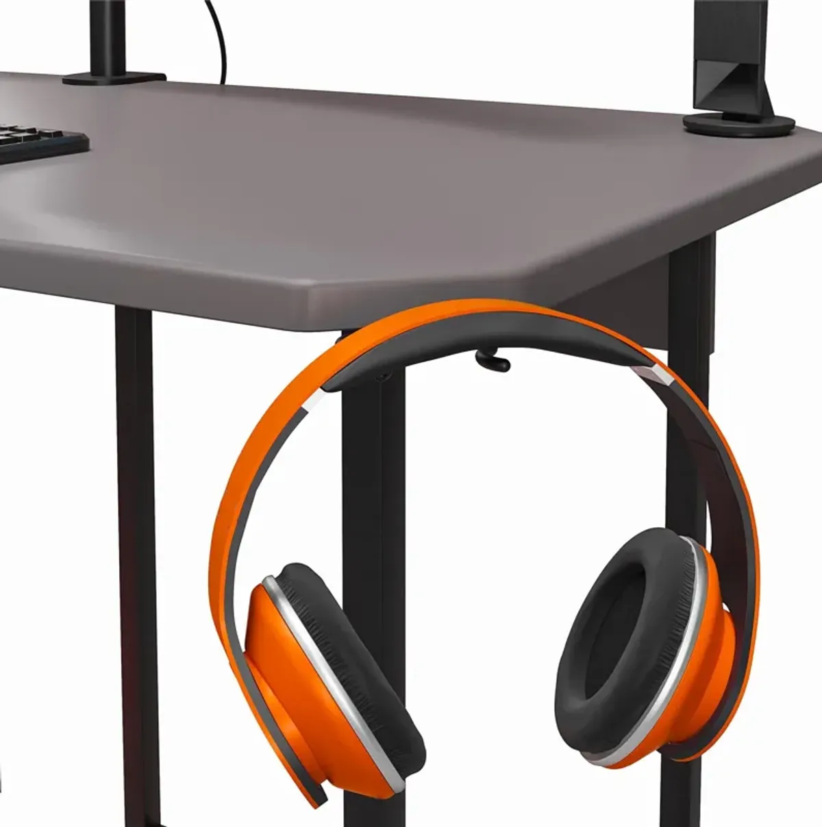 Quest Gaming Reversible L Desk with CPU Stand and Wire Management System