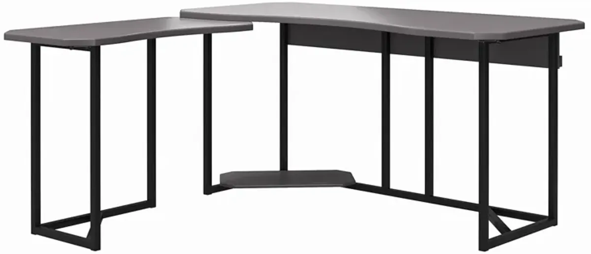 Quest Gaming Reversible L Desk with CPU Stand and Wire Management System