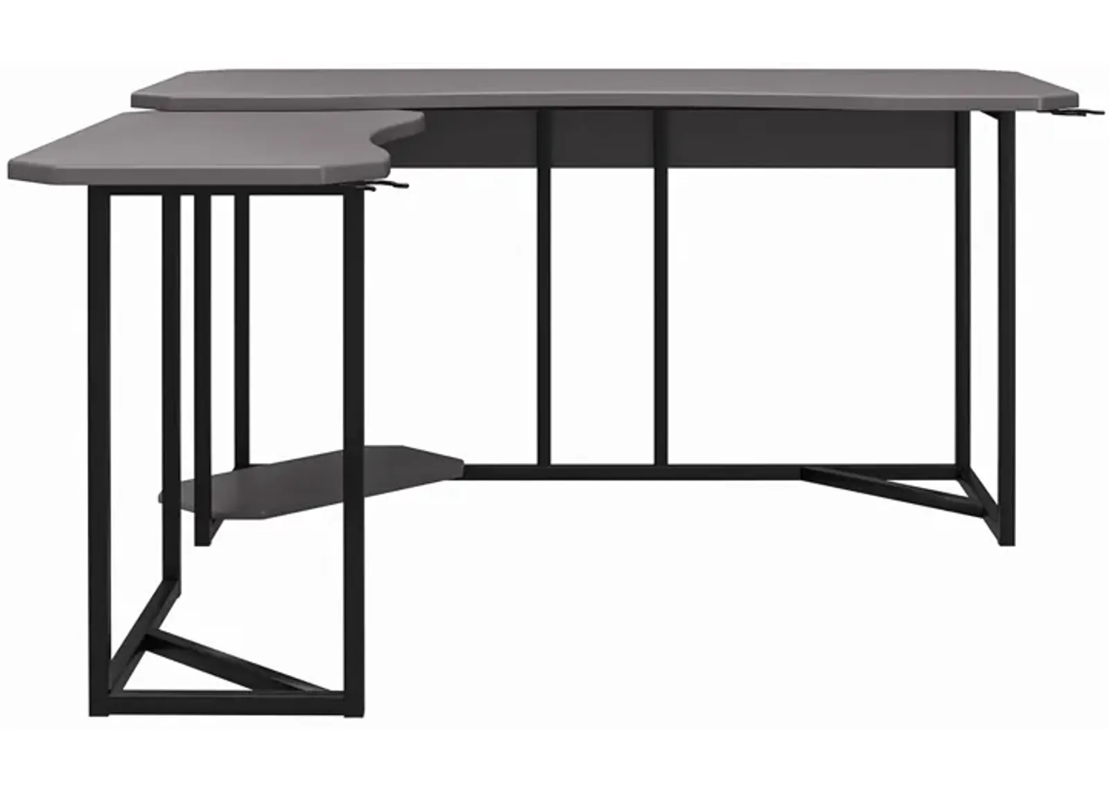 Quest Gaming Reversible L Desk with CPU Stand and Wire Management System