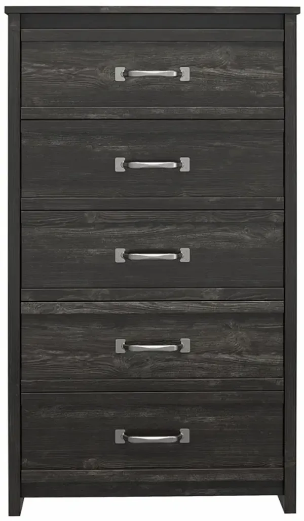 Draven Rustic Modern 5 Drawer Dresser with Pewter Handles