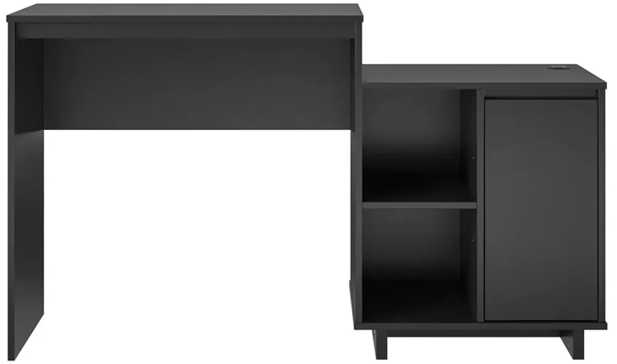 Ravelston Computer Desk and Cabinet Combo with Wireless Charging Port