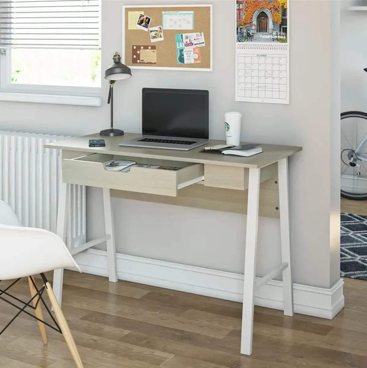 Oxford Computer Desk with Large Pull Out Storage Drawer