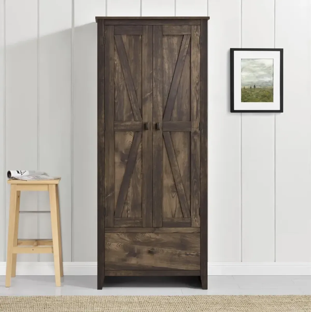 Farmington Rustic Farmhouse 30 Inch Wide Storage Cabinet