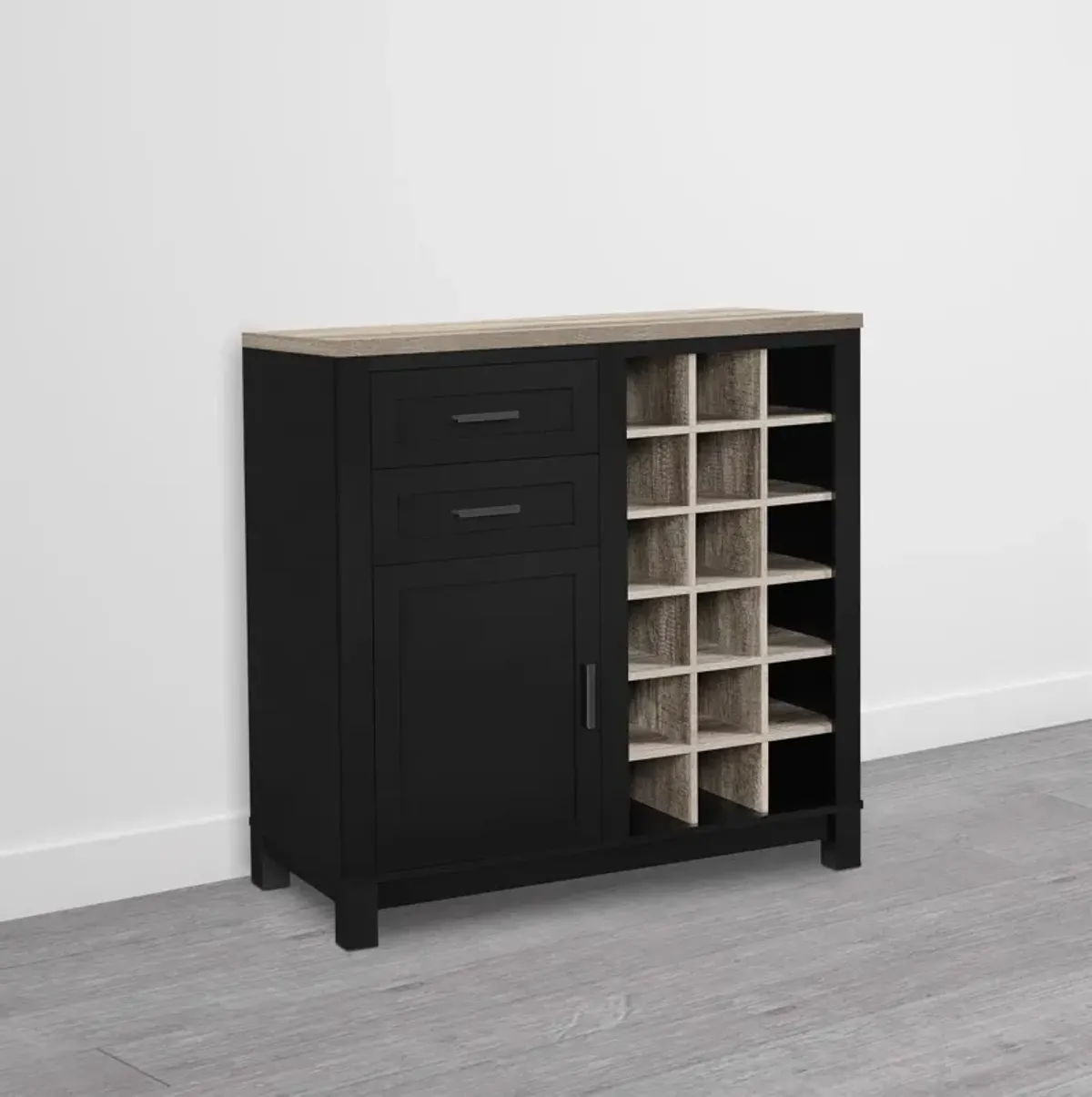 Carver Bar Cabinet with 2 Drawers and 18 Compartments