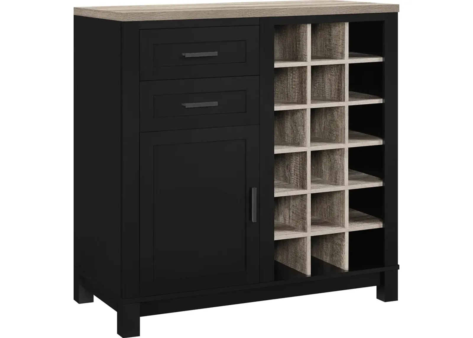 Carver Bar Cabinet with 2 Drawers and 18 Compartments