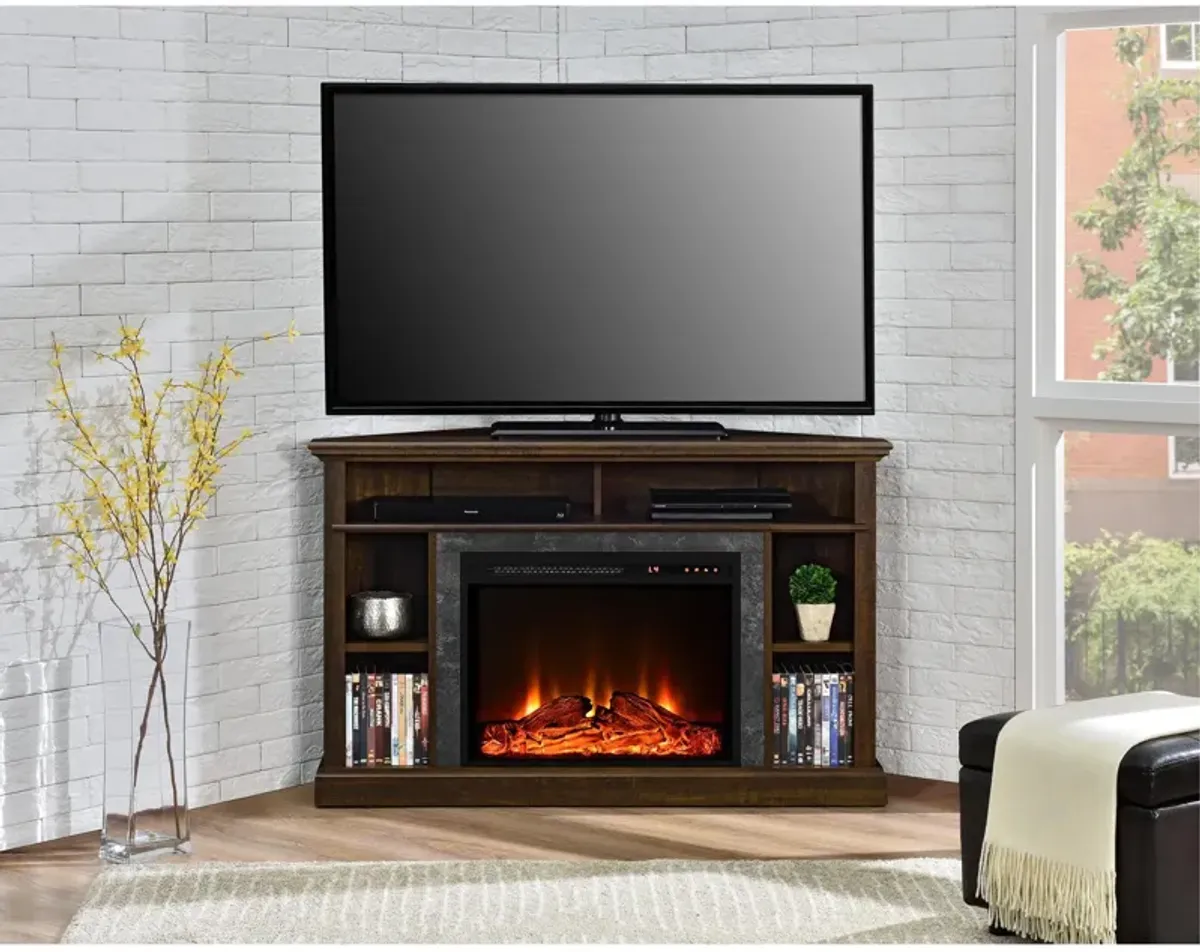 Overland Electric Corner Fireplace for TVs up to 50 Inches