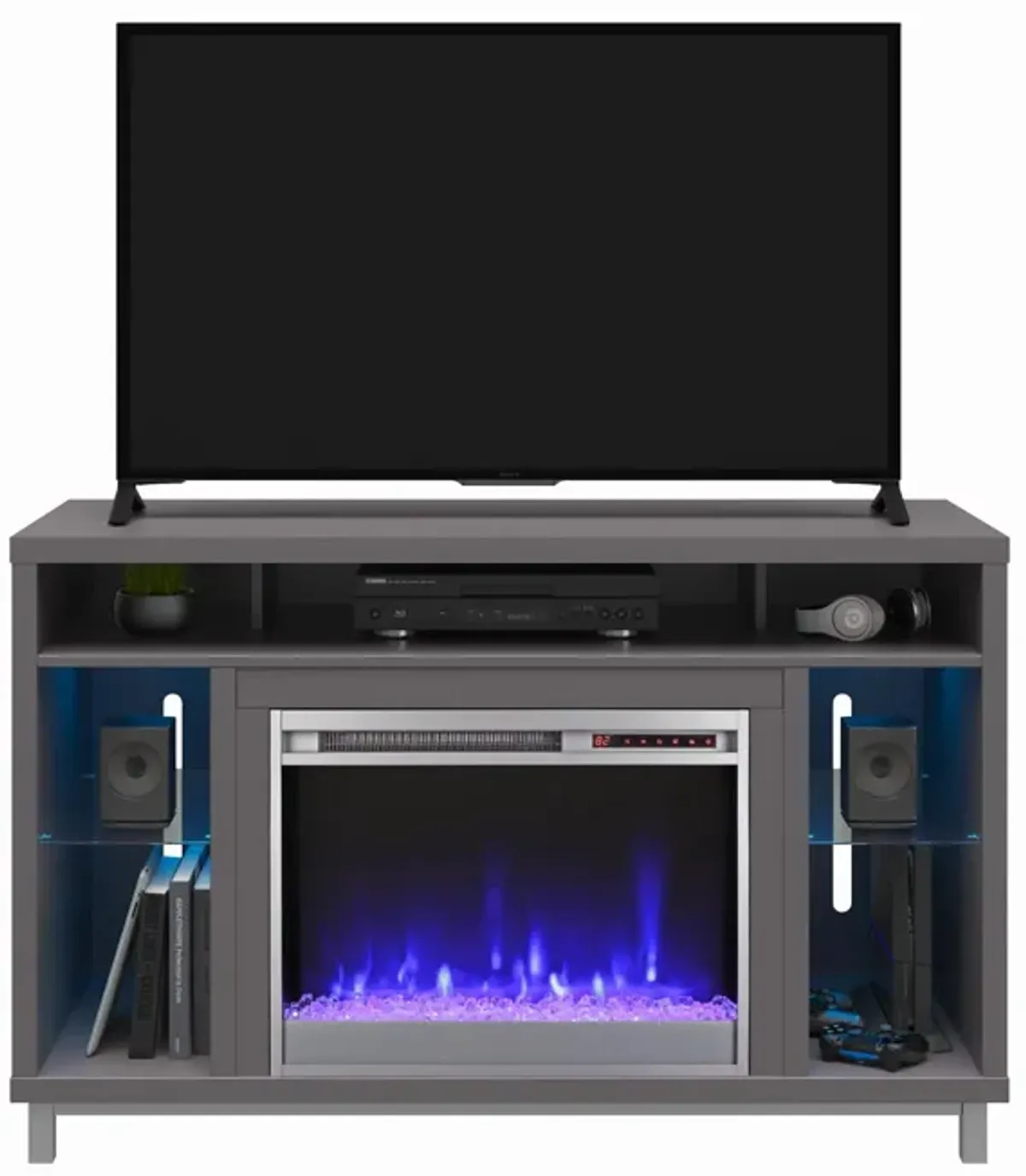 Lumina Fireplace TV Stand for TVs up to 48 Inch with 7 Color LED Lights