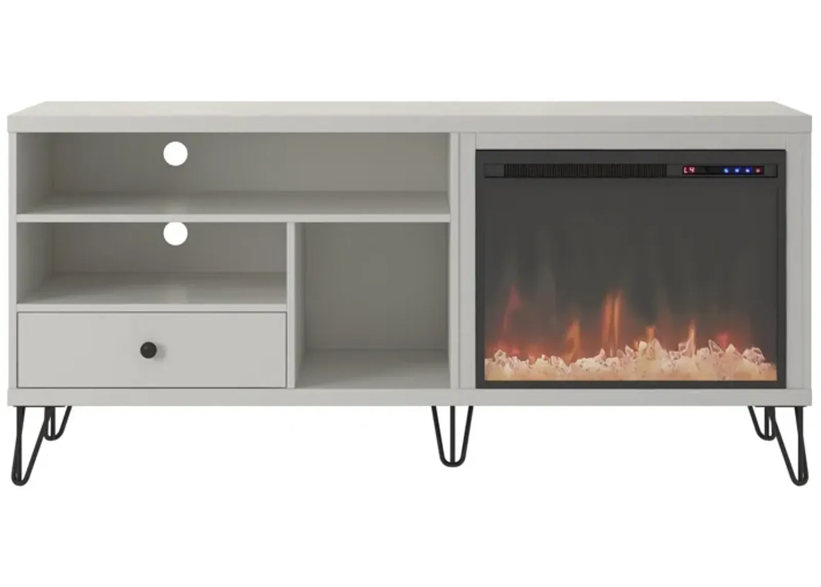 Owen Retro Fireplace TV Stand for TVs up to 65 Inches with Storage Drawer