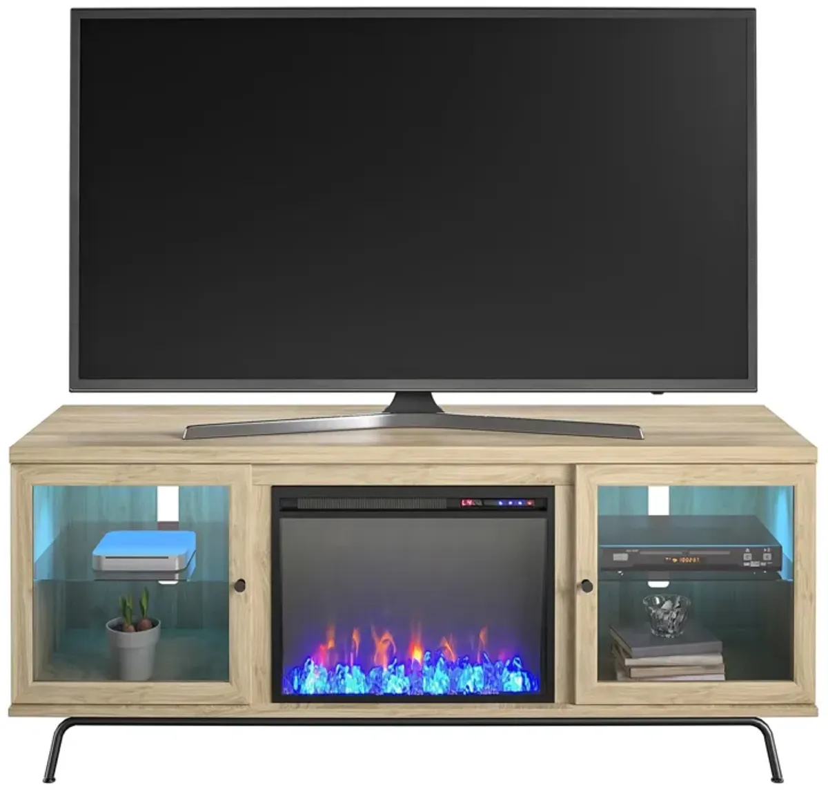 Sydney View Fireplace TV Stand for TVs up to 70 Inches with LED Lighting