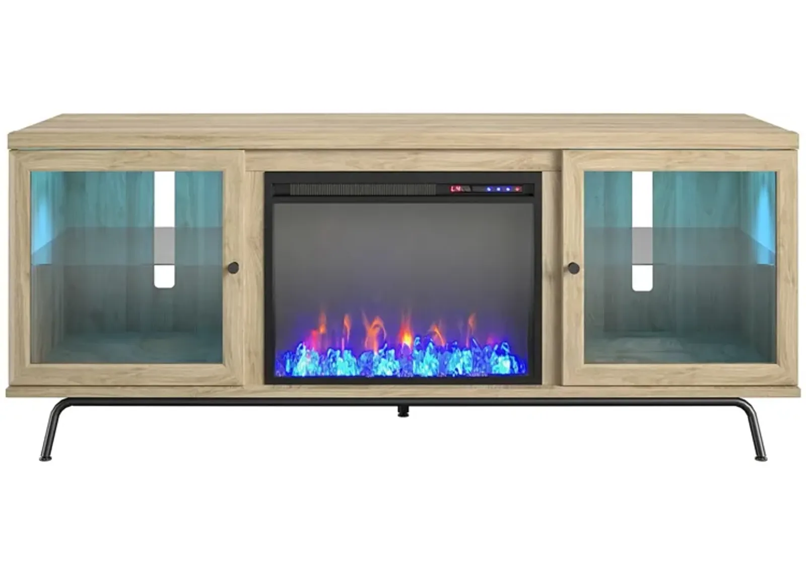 Sydney View Fireplace TV Stand for TVs up to 70 Inches with LED Lighting