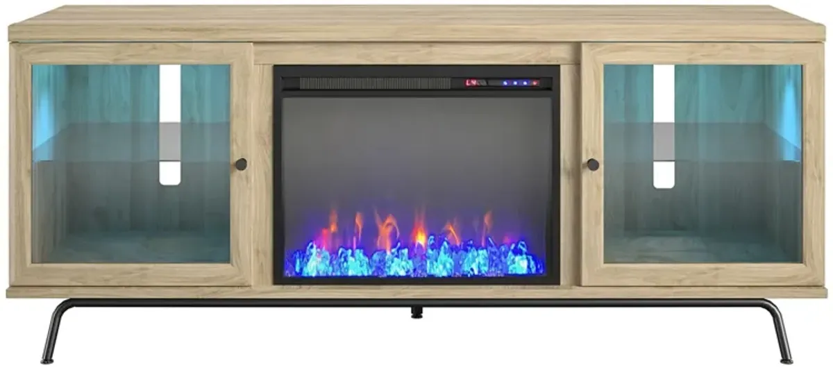 Sydney View Fireplace TV Stand for TVs up to 70 Inches with LED Lighting