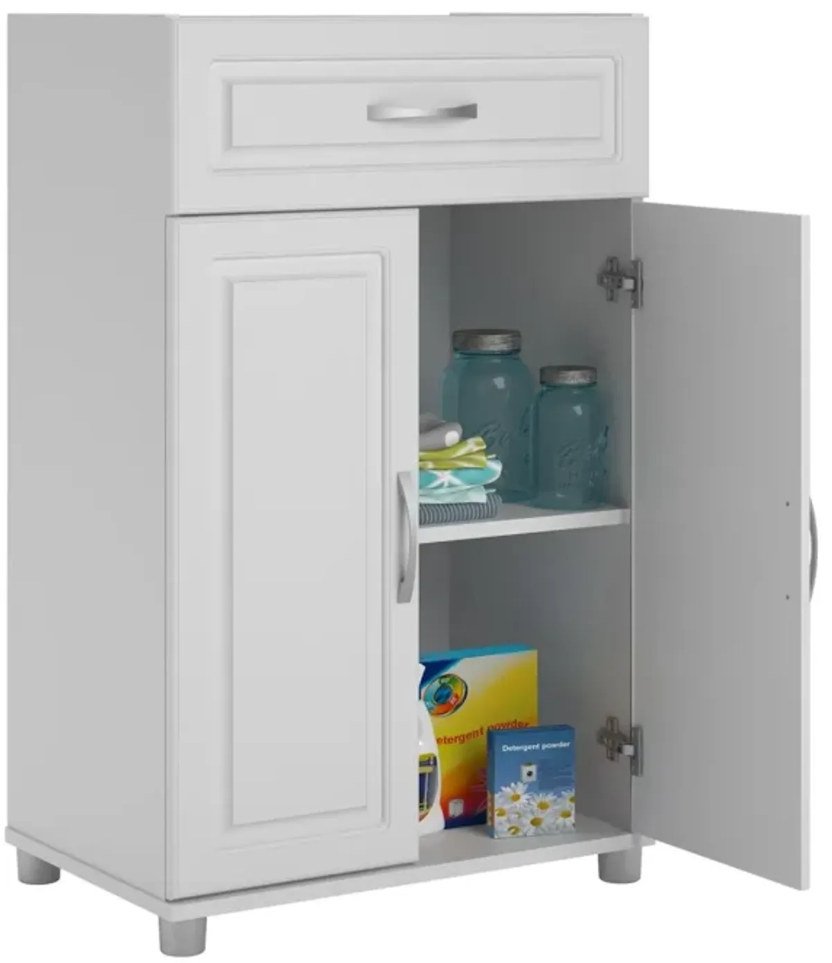 Kendall 24 Inch Multipurpose 2 Door Base Storage Cabinet with Drawer