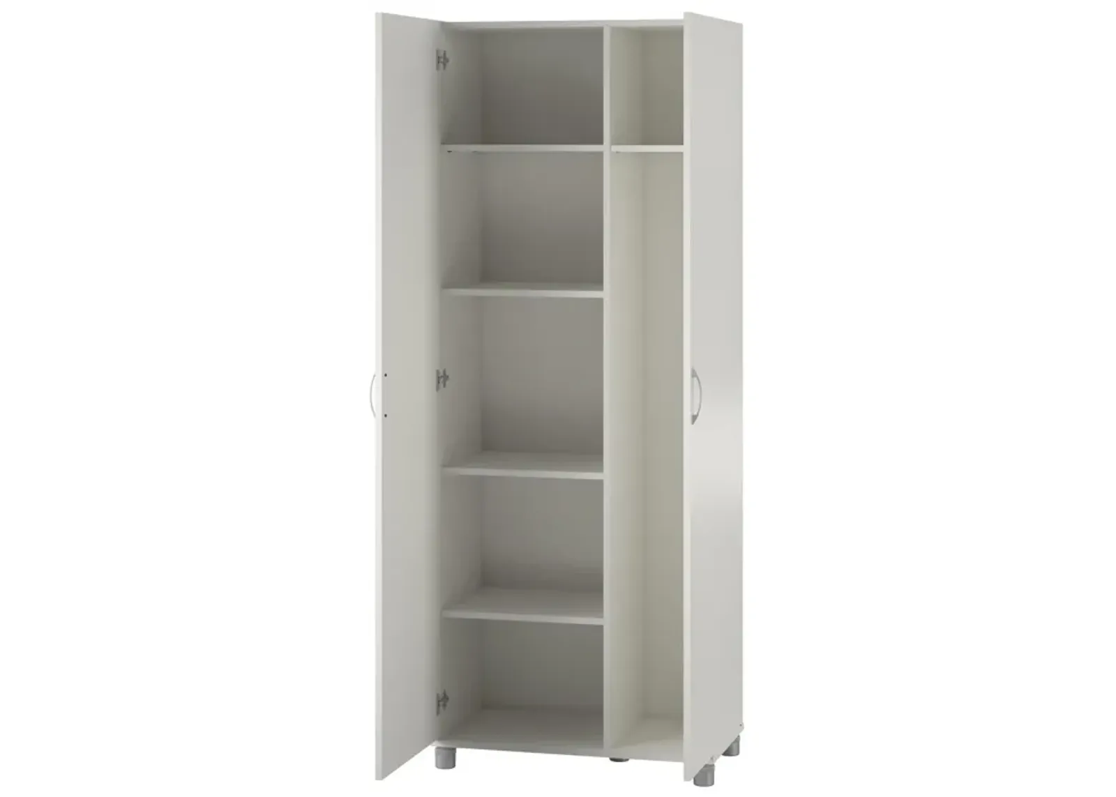 Basin Tall Asymmetrical Storage Cabinet with Adjustable Shelving and Feet