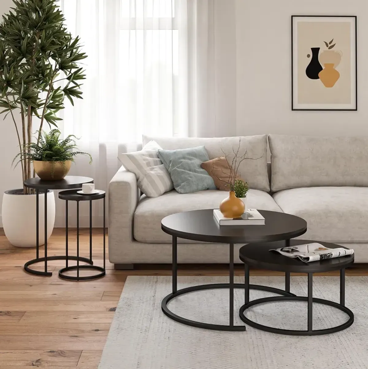 Camdale Nesting Coffee Table and End Table 4 Piece Set