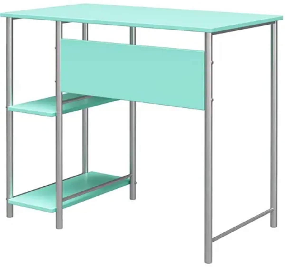 Meridian Metal Computer Desk With 2 Side Storage Shelves