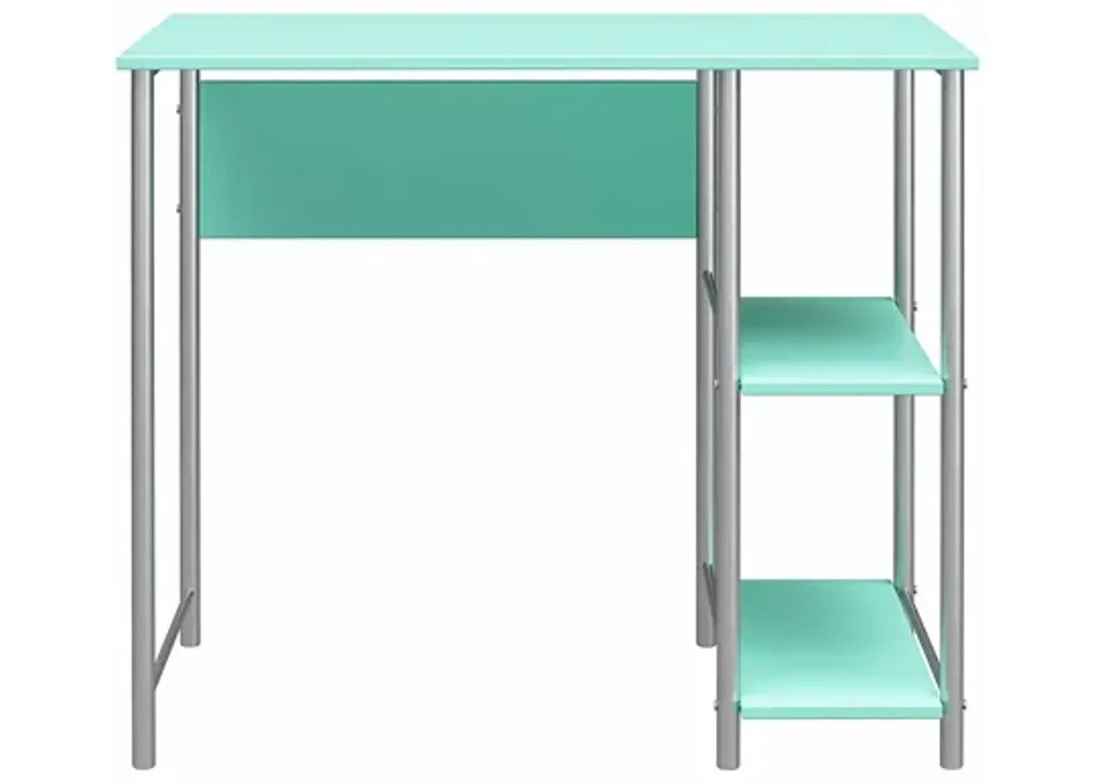 Meridian Metal Computer Desk With 2 Side Storage Shelves