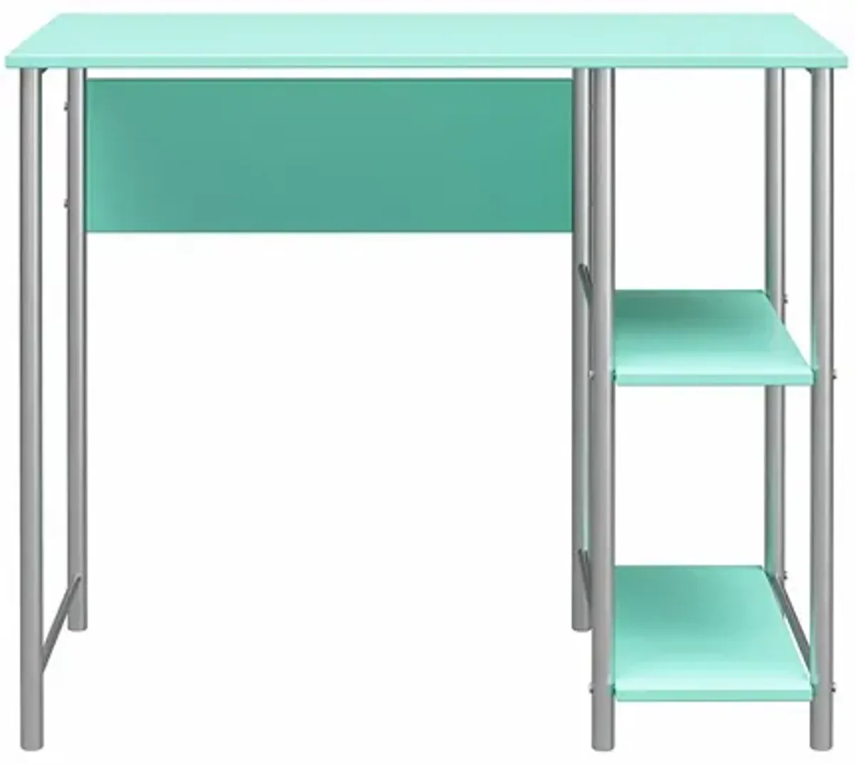 Meridian Metal Computer Desk With 2 Side Storage Shelves