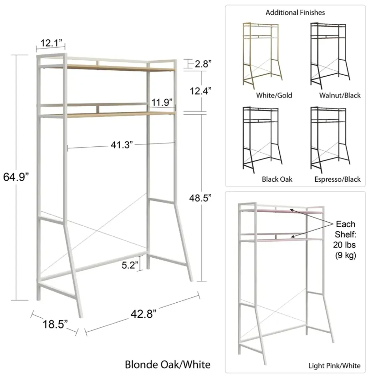 Baylor Over the Bed Storage Organizer