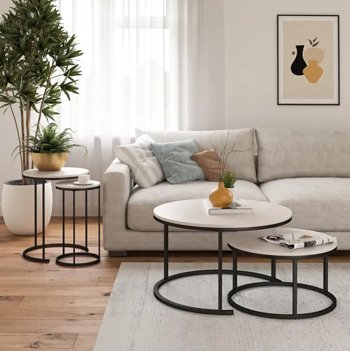 Camdale Nesting Coffee Table and End Table 4 Piece Set