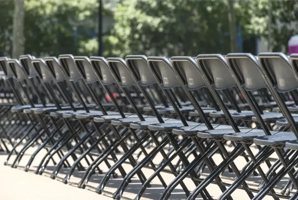 Plastic and Compact Folding Stacking Chairs, Set of 8