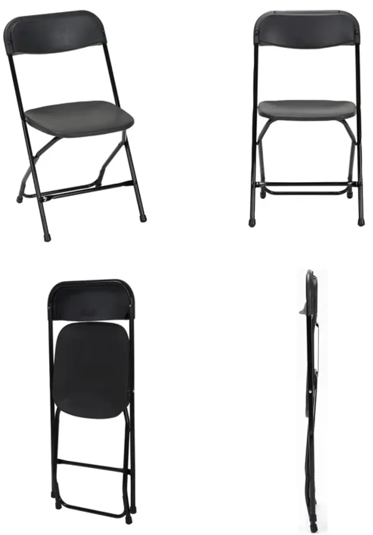 Plastic and Compact Folding Stacking Chairs, Set of 8