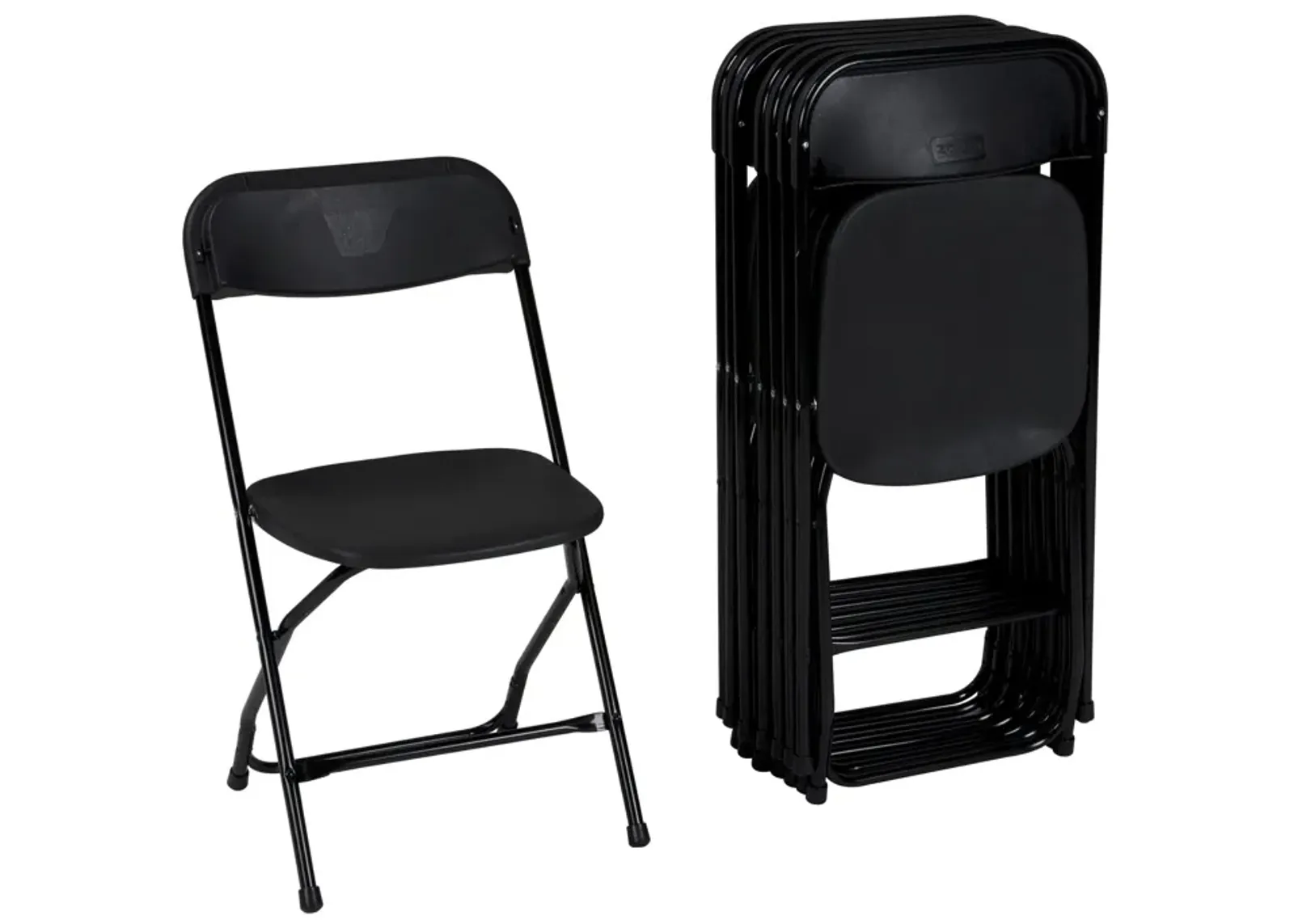 Plastic and Compact Folding Stacking Chairs, Set of 8