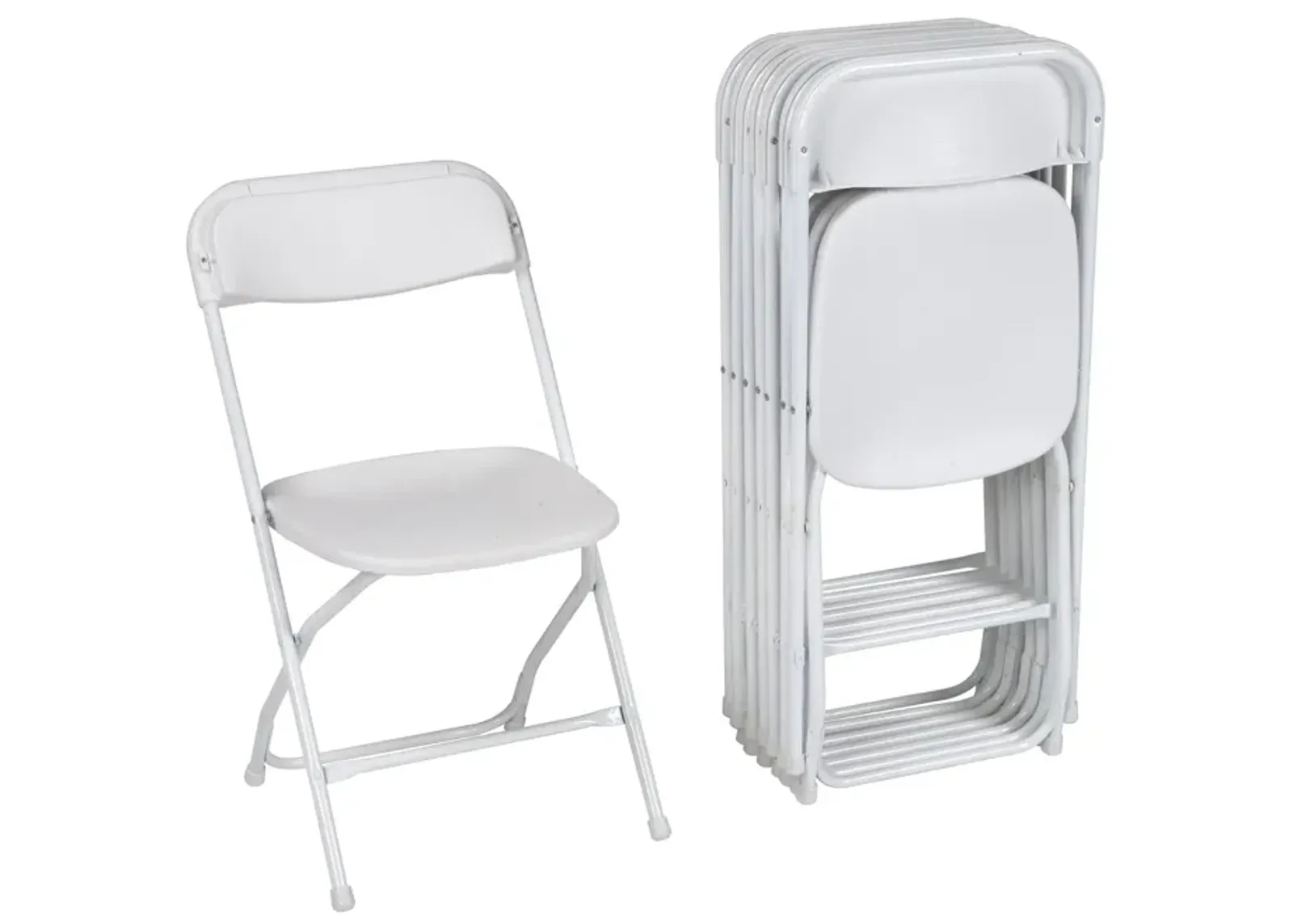 Plastic and Compact Folding Stacking Chairs, Set of 8