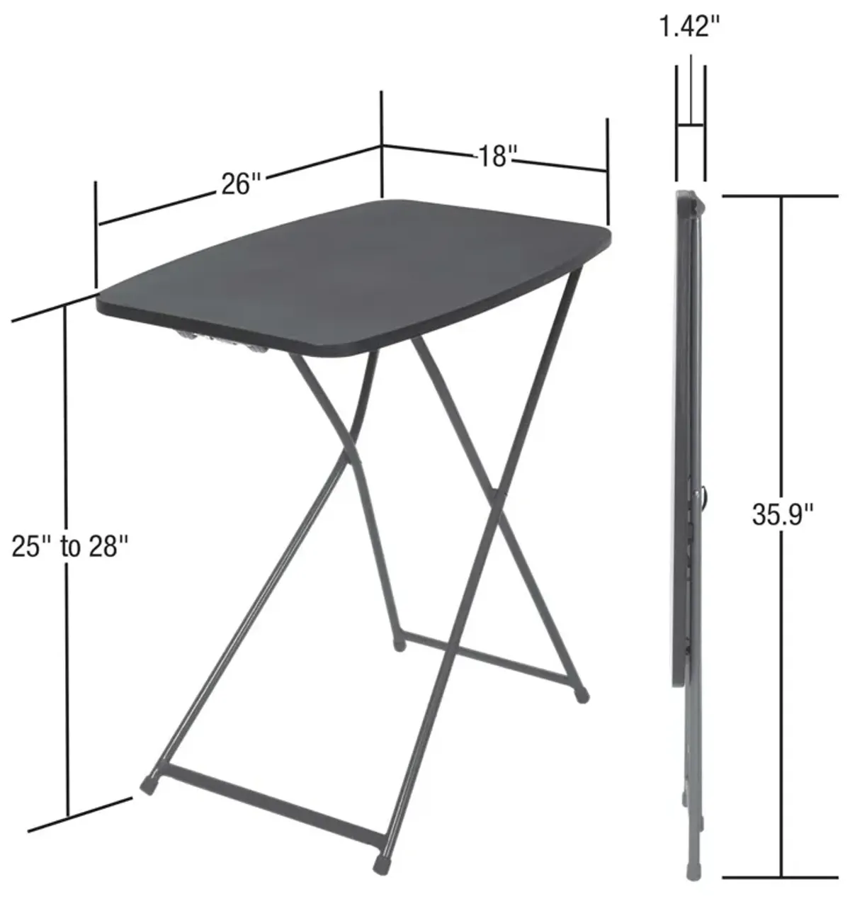 Multi-Functional, Adjustable, Personal Folding Activity Table