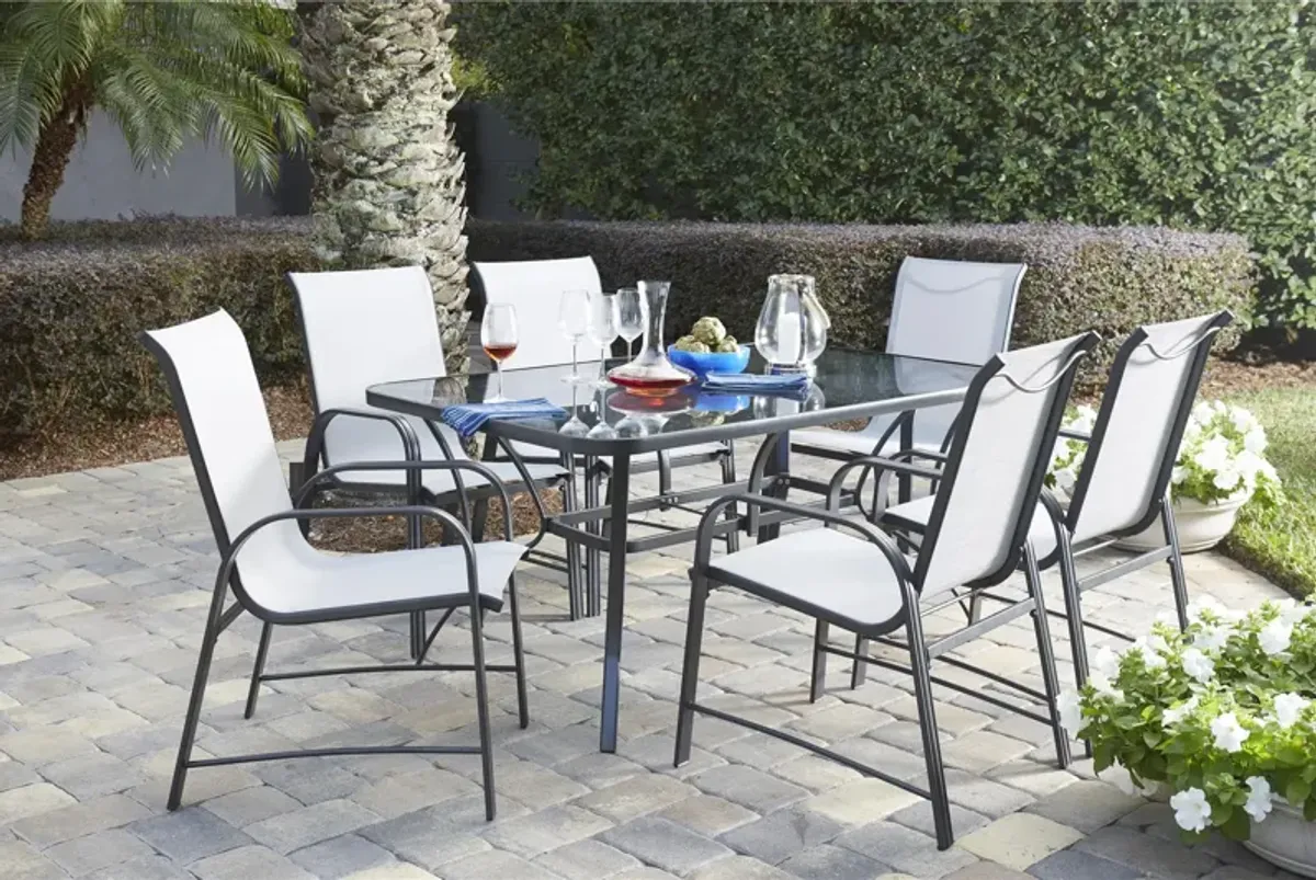 Paloma Outdoor Patio Dining Chairs with Weather Resistant Steel Frame, Set of 6