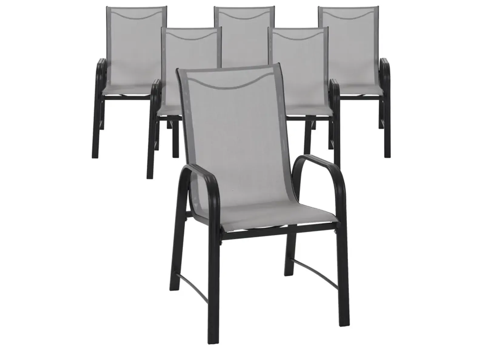 Paloma Outdoor Patio Dining Chairs with Weather Resistant Steel Frame, Set of 6