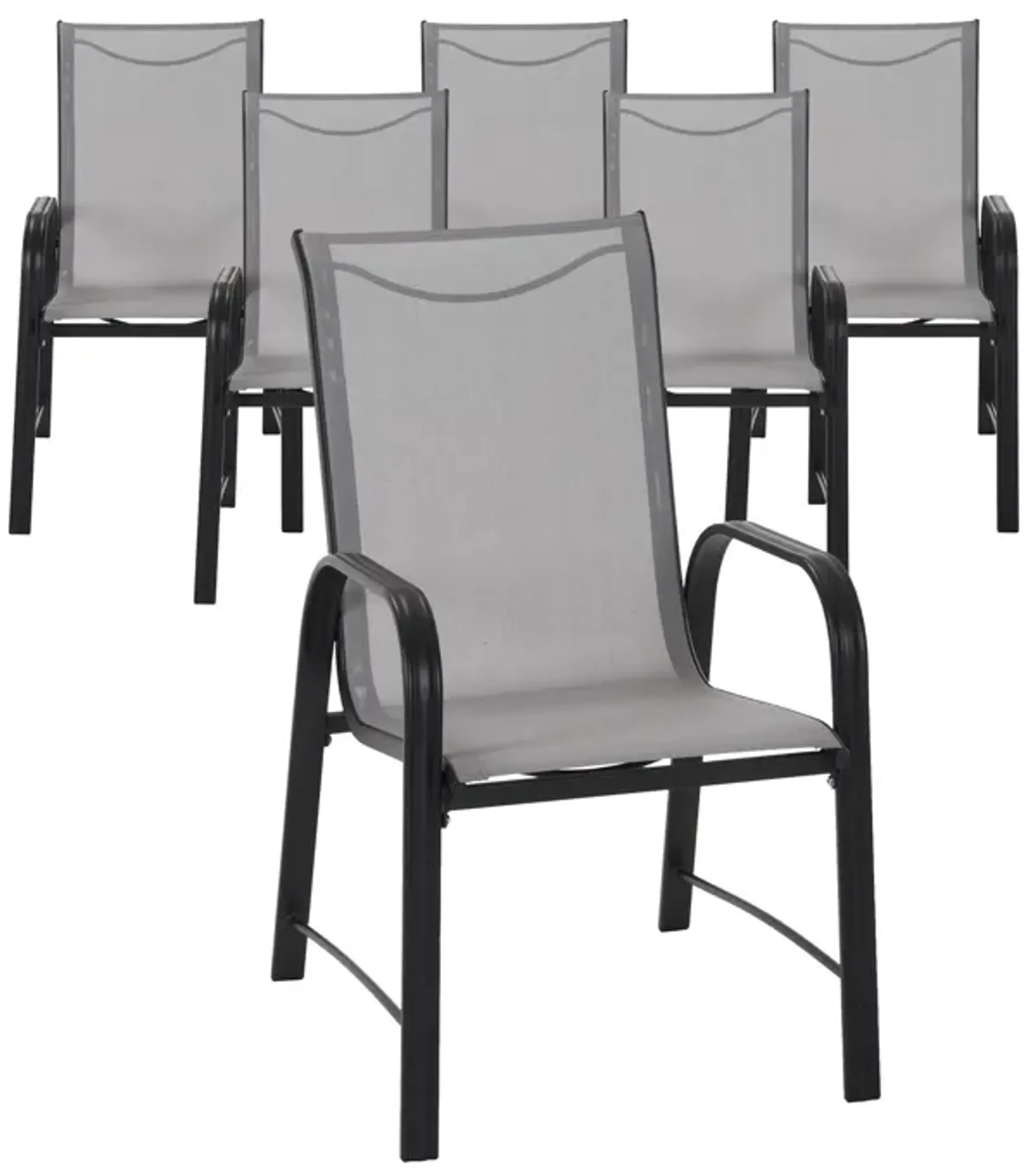 Paloma Outdoor Patio Dining Chairs with Weather Resistant Steel Frame, Set of 6