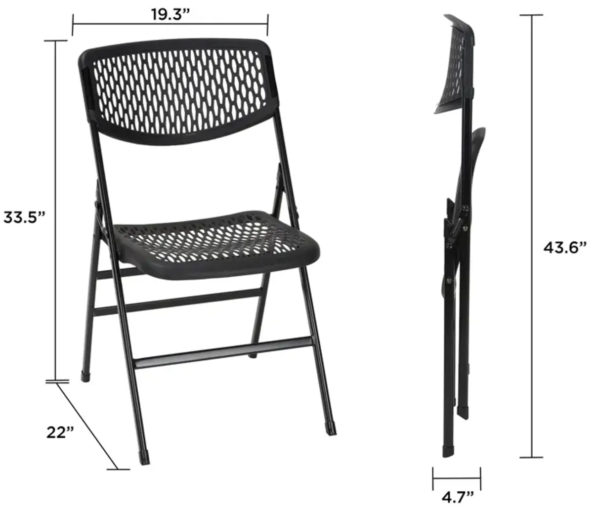 Ultra Comfort Commercial XL Plastic Folding Chair, Set of 2 or 4