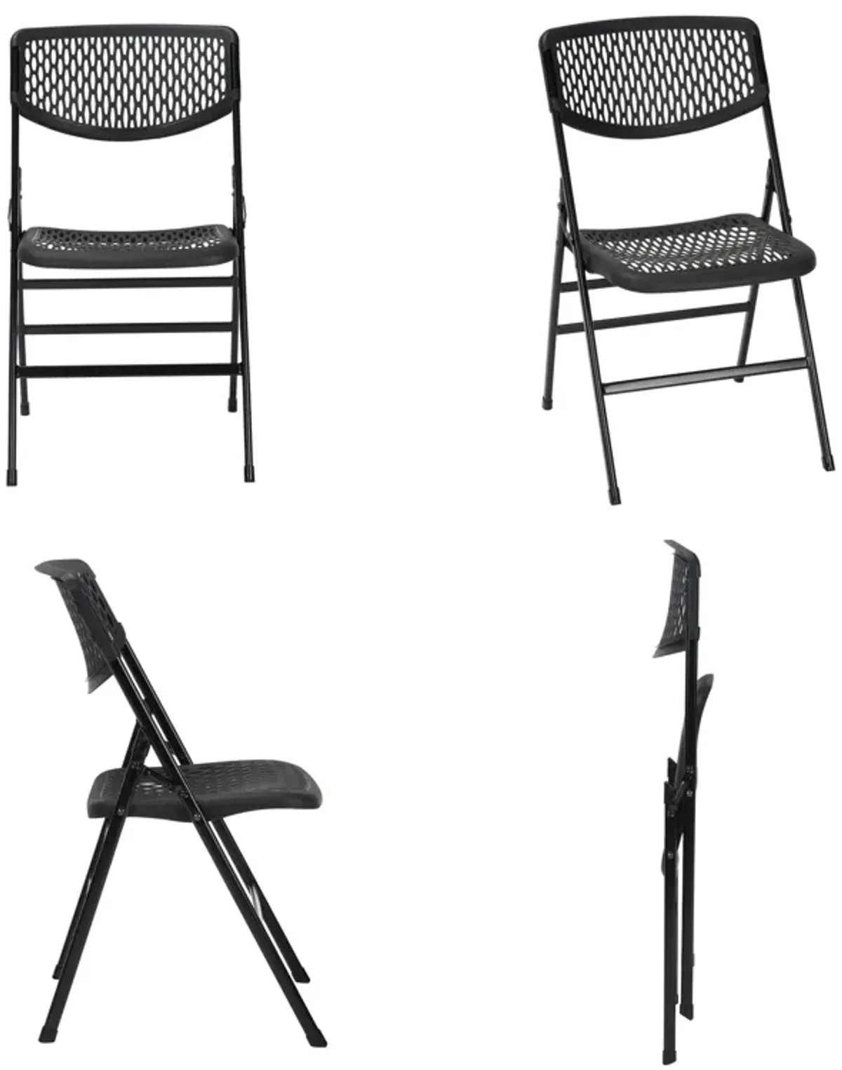 Ultra Comfort Commercial XL Plastic Folding Chair, Set of 2 or 4