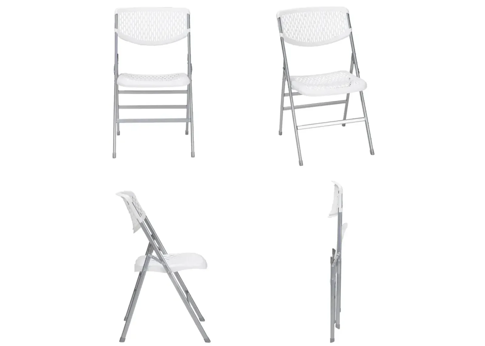 Ultra Comfort Commercial XL Plastic Folding Chair, Set of 2 or 4