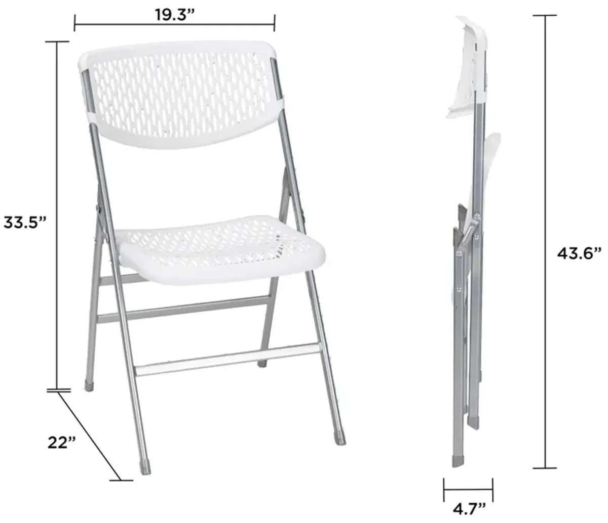 Ultra Comfort Commercial XL Plastic Folding Chair, Set of 2 or 4