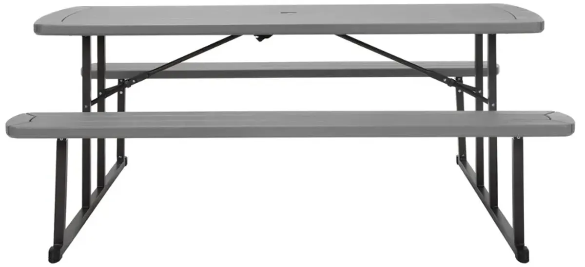 Outdoor 6 Foot Folding Picnic Table, Comfortably Seats 8 People