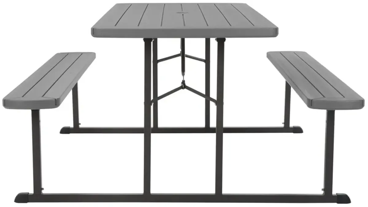 Outdoor 6 Foot Folding Picnic Table, Comfortably Seats 8 People