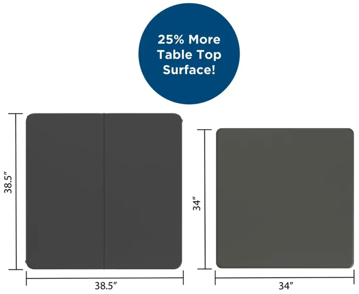 38.5 Inch Indoor and Outdoor Fold-in-Half Card Table with Handle