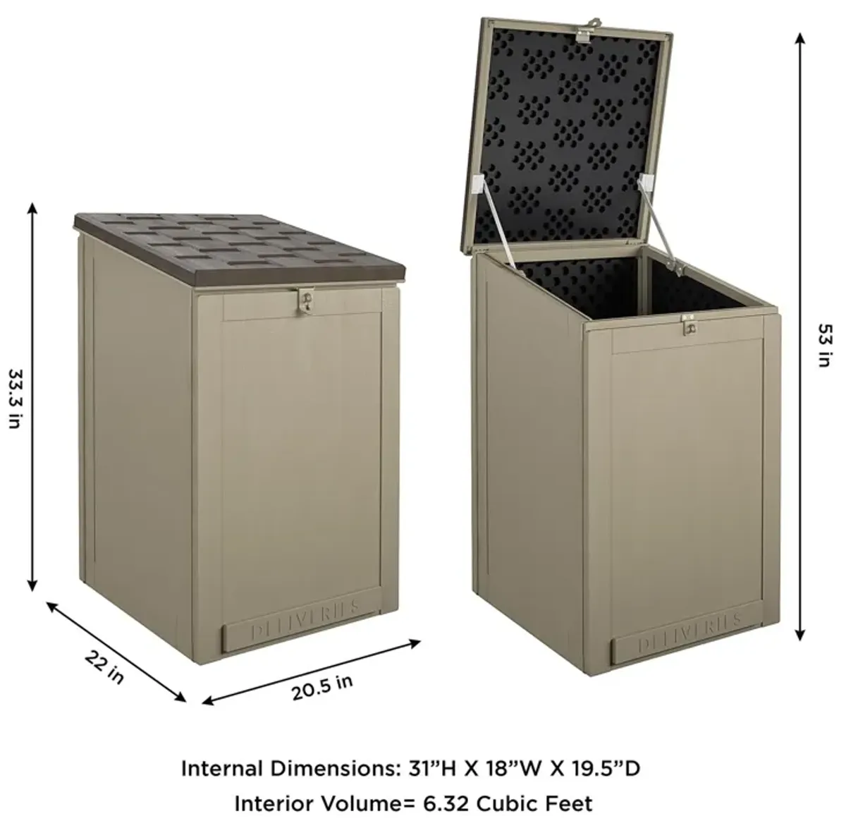 BoxGuard® Large Lockable Package Delivery and Storage Box 6.3 cubic feet