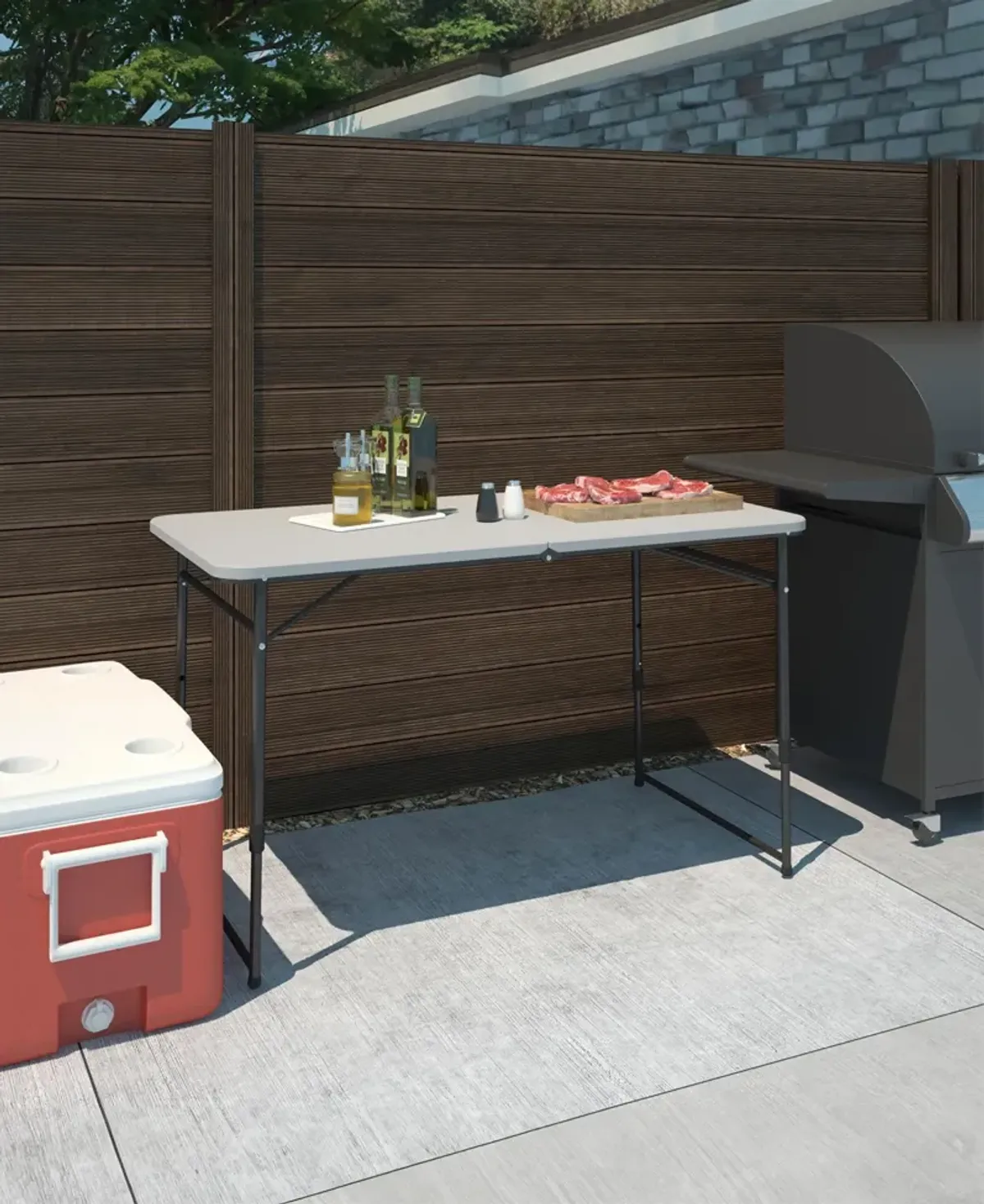 4 ft Fold-in-Half Portable Indoor/Outdoor Utility Table