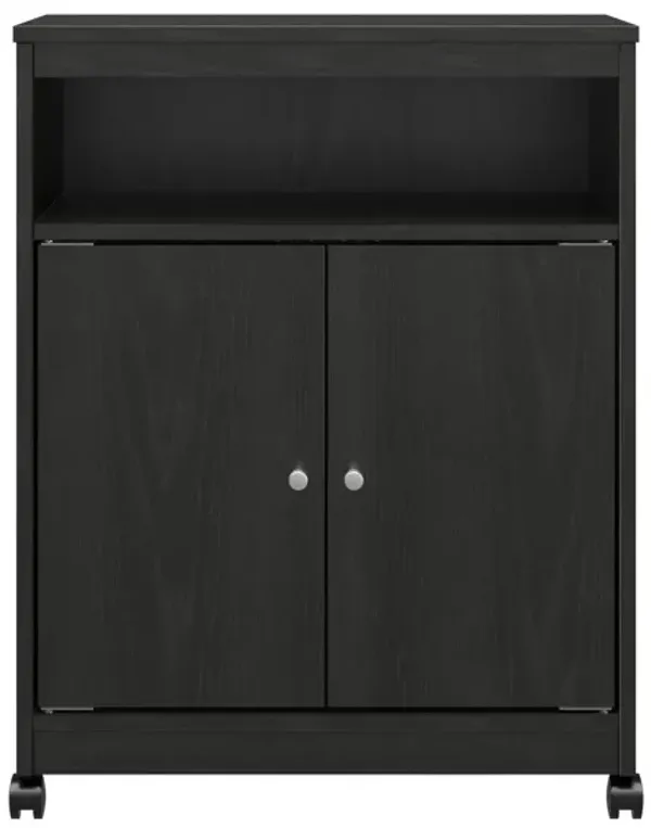 Landry 2 Door Utility Microwave Cart with Shelves