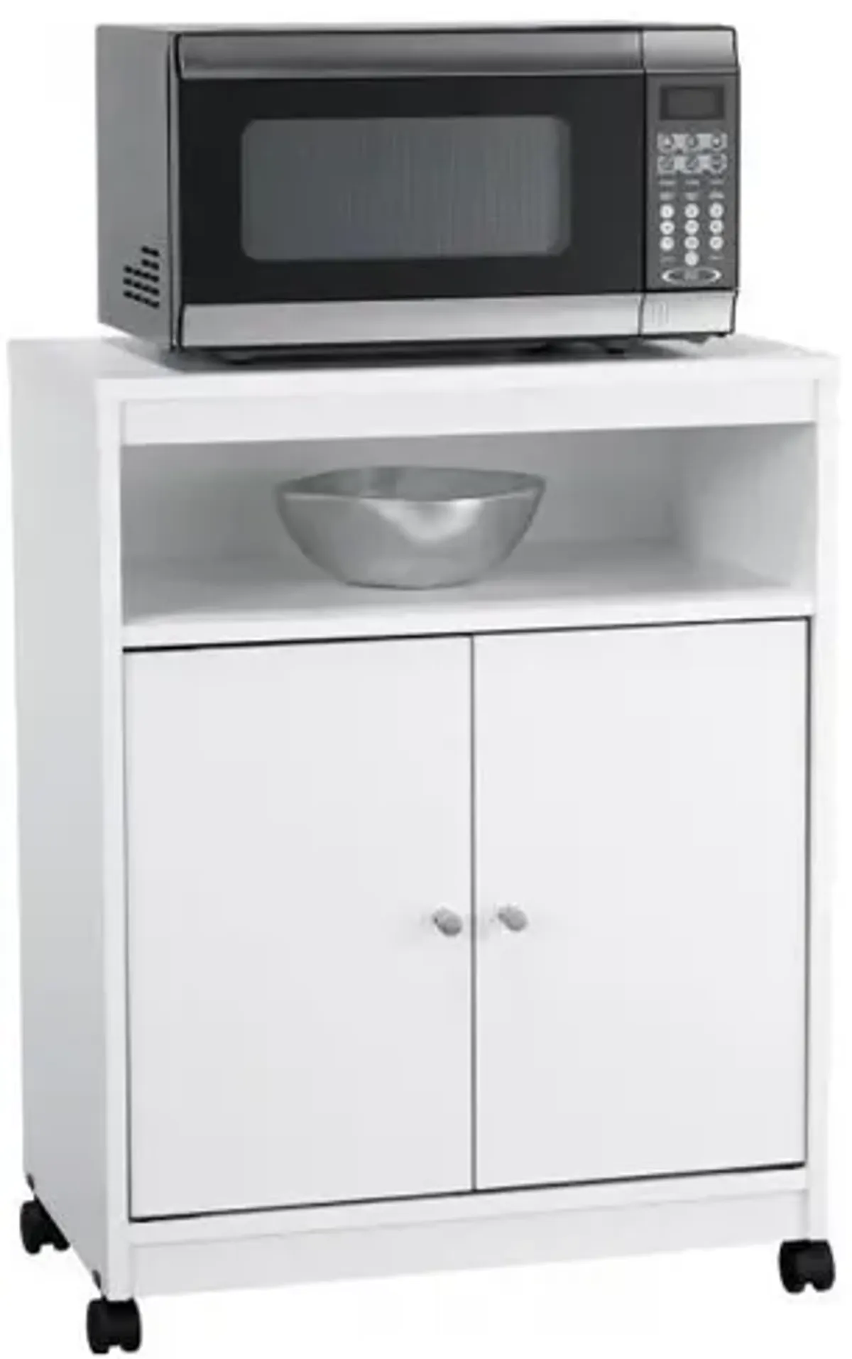 Landry 2 Door Utility Microwave Cart with Shelves